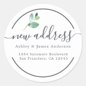 Eucalyptus Calligraphy New Address Label (Voorkant)