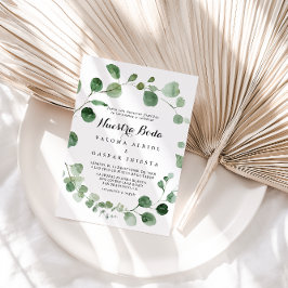 Eucalyptus Calligraphy Nuestra Boda Wedding Kaart