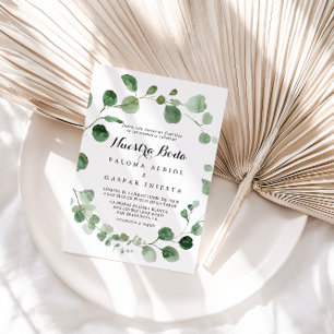 Eucalyptus Calligraphy Nuestra Boda Wedding Kaart