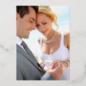 Eucalyptus Calligraphy Photo Weddenver Folie Uitnodiging (Achterkant)