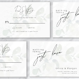 Eucalyptus Calligraphy Script Wedding RSVP Kaartje