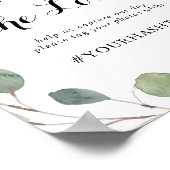 Eucalyptus Calligraphy Share the Love Hashtag Sign Poster (Hoek)