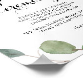 Eucalyptus Calligraphy Unplugged Ceremony Sign Poster (Hoek)