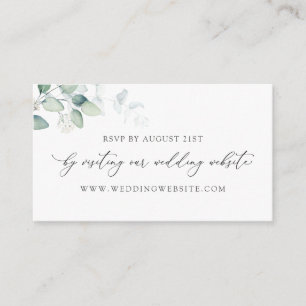 Eucalyptus Calligraphy Weddenschap RSVP Online Car Informatiekaartje