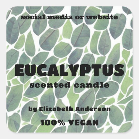 Eucalyptus Candle Square Sticker (Voorkant)