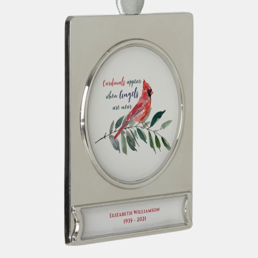 Eucalyptus Cardina Keepomwille Memorial Verzilverd Banner Ornament (Rechts)
