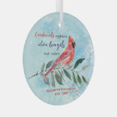 Eucalyptus Cardinals Waterverf kerstgedenkteken Glas Ornament (Voorkant Rechts)
