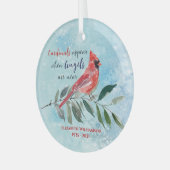 Eucalyptus Cardinals Waterverf kerstgedenkteken Glas Ornament (Voorkant links)