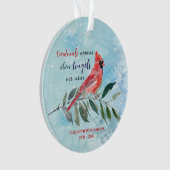 Eucalyptus Cardinals Waterverf kerstgedenkteken Ornament (voorkant)
