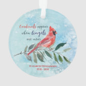 Eucalyptus Cardinals Waterverf kerstgedenkteken Ornament (achterkant)