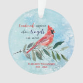 Eucalyptus Cardinals Waterverf kerstgedenkteken Ornament (voorkant)