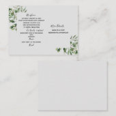 Eucalyptus Cash Bar Website Trouwen Informatiekaartje (Voorkant / Achterkant)