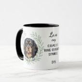 Eucalyptus Cavalier King Charles Spaniel Monogram Mok (Voorkant links)