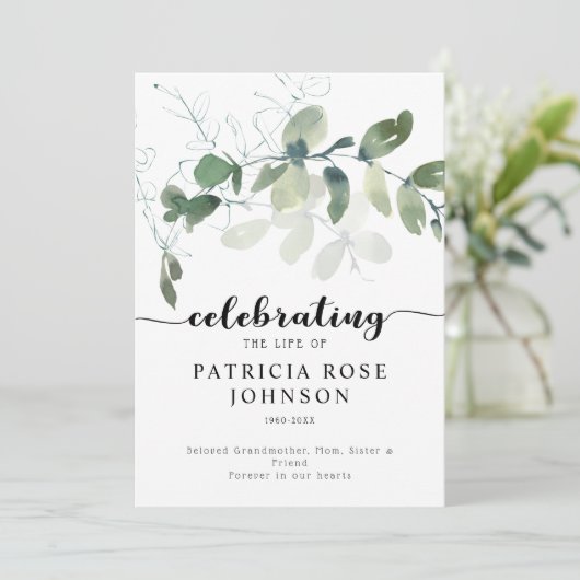 Eucalyptus Celebrating the Life of Funeral Program Programmakaart (Staand voorkant)