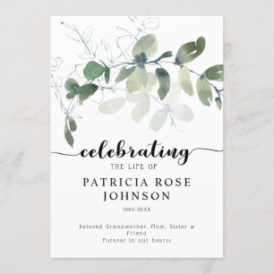 Eucalyptus Celebrating the Life of Funeral Program Programmakaart