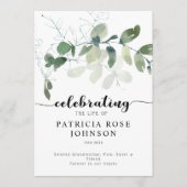 Eucalyptus Celebrating the Life of Funeral Program Programmakaart (Voorkant)