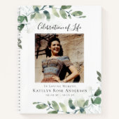 Eucalyptus Celebration of Life Funeral Guest Book Notitieboek (Voorkant)