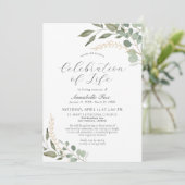 Eucalyptus Celebration of Life Funeral Memorial Kaart (Staand voorkant)