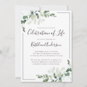 Eucalyptus Celebration of Life Invitation Notitiekaartje (Voorkant)