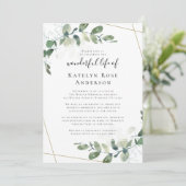 Eucalyptus Celebration of Life Memorial Invitation Kaart (Staand voorkant)