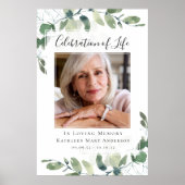 Eucalyptus Celebration of Life Photo Welcome Sign Poster (Voorkant)
