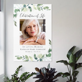 Eucalyptus Celebration of Life Photo Welcome Sign Poster