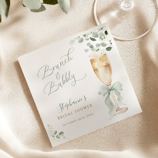 Eucalyptus Champagne Bridal Shower Servet