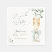 Eucalyptus Champagne Bruiloftsfeest Servet (Voorkant)