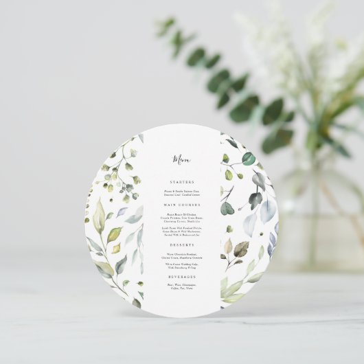Eucalyptus Circle Menu Kaart (Staand voorkant)
