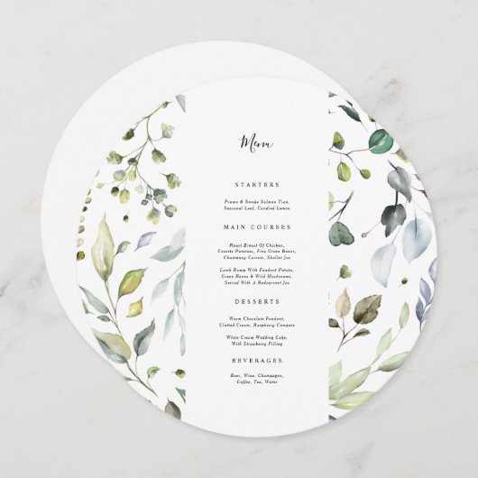 Eucalyptus Circle Menu Kaart (Voorkant / Achterkant)