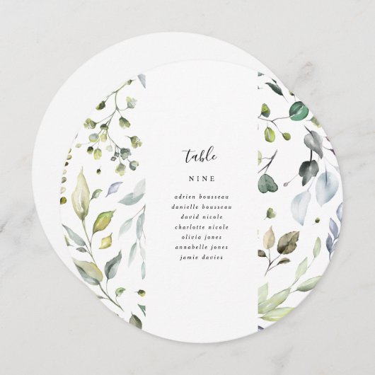 Eucalyptus Circle Tabelnummer Zitkaarten Kaart (Voorkant / Achterkant)