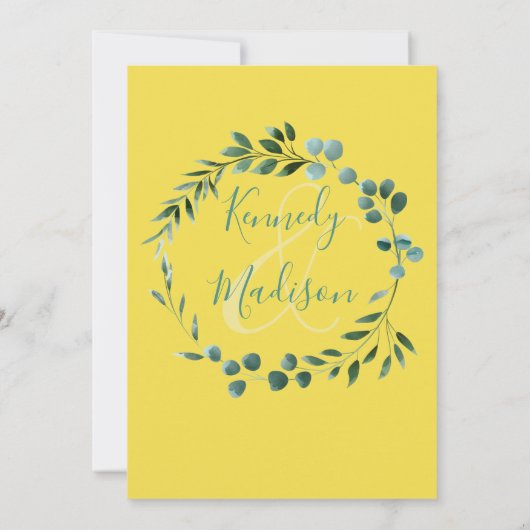 Eucalyptus Citroen Sinaasappel Bruiloft Kaart (Achterkant)