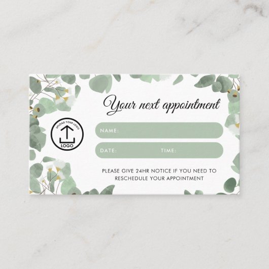 Eucalyptus Client Afspraakkaart Logo QR-code Visitekaartje (Voorkant)