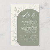 Eucalyptus Color Tones Wedding Details Grn ID901 Informatiekaartje (Voorkant)