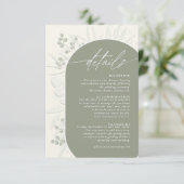 Eucalyptus Color Tones Wedding Details Grn ID901 Informatiekaartje (Staand voorkant)