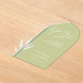 Eucalyptus Color Tones Wedding Green ID901 Acryl Uitnodigingen (Laagn)