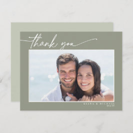 Eucalyptus Color Tones Wedding Green ID901 Bedankkaart