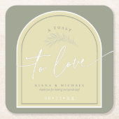 Eucalyptus Color Tones Wedding Toast Green ID901 Kartonnen Onderzetters (Voorkant)