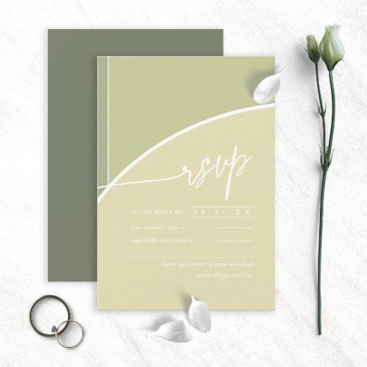 Eucalyptus Color Tones Wedding V2V Green ID901 RSVP Kaartje