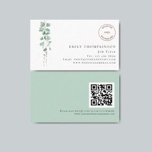 Eucalyptus Company Logo QR Code any professional Visitekaartje