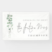 Eucalyptus Congrats Future Mrs Name Vrijgezellenfe Spandoek (Horizontaal)