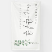 Eucalyptus Congrats Future Mrs Name Vrijgezellenfe Spandoek (Verticaal)