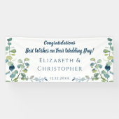 Eucalyptus Congratulations Married Wedding Spandoek (Horizontaal)