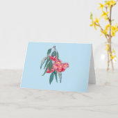 Eucalyptus (Corymbia ficifolia) op Blauw Kaart (Gele Bloem)