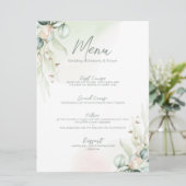 Eucalyptus Cotton Bouquet Wedding Diner Manu Kaart (Staand voorkant)