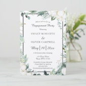 Eucalyptus Cotton | Feelt Ecru Engagement Party Kaart (Staand voorkant)