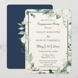 Eucalyptus Cotton   Feelt Ecru Engagement Party Kaart