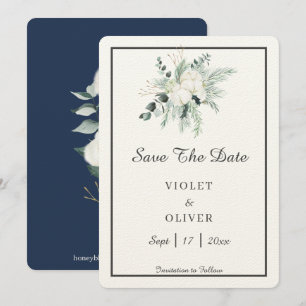 Eucalyptus Cotton   Feelt Ecru Wedding Save The Date