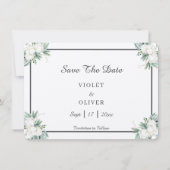 Eucalyptus Cotton | Felt Ecru Save The Date (Voorkant)