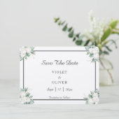 Eucalyptus Cotton | Felt Ecru Save The Date (Staand voorkant)